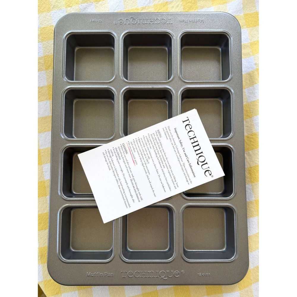 Technique Muffin Pan Rectangle 12 Cup Silver QVC